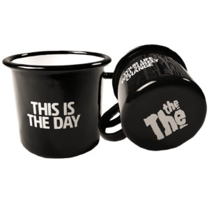 BLACK ENAMEL 'THIS IS THE DAY' MUG