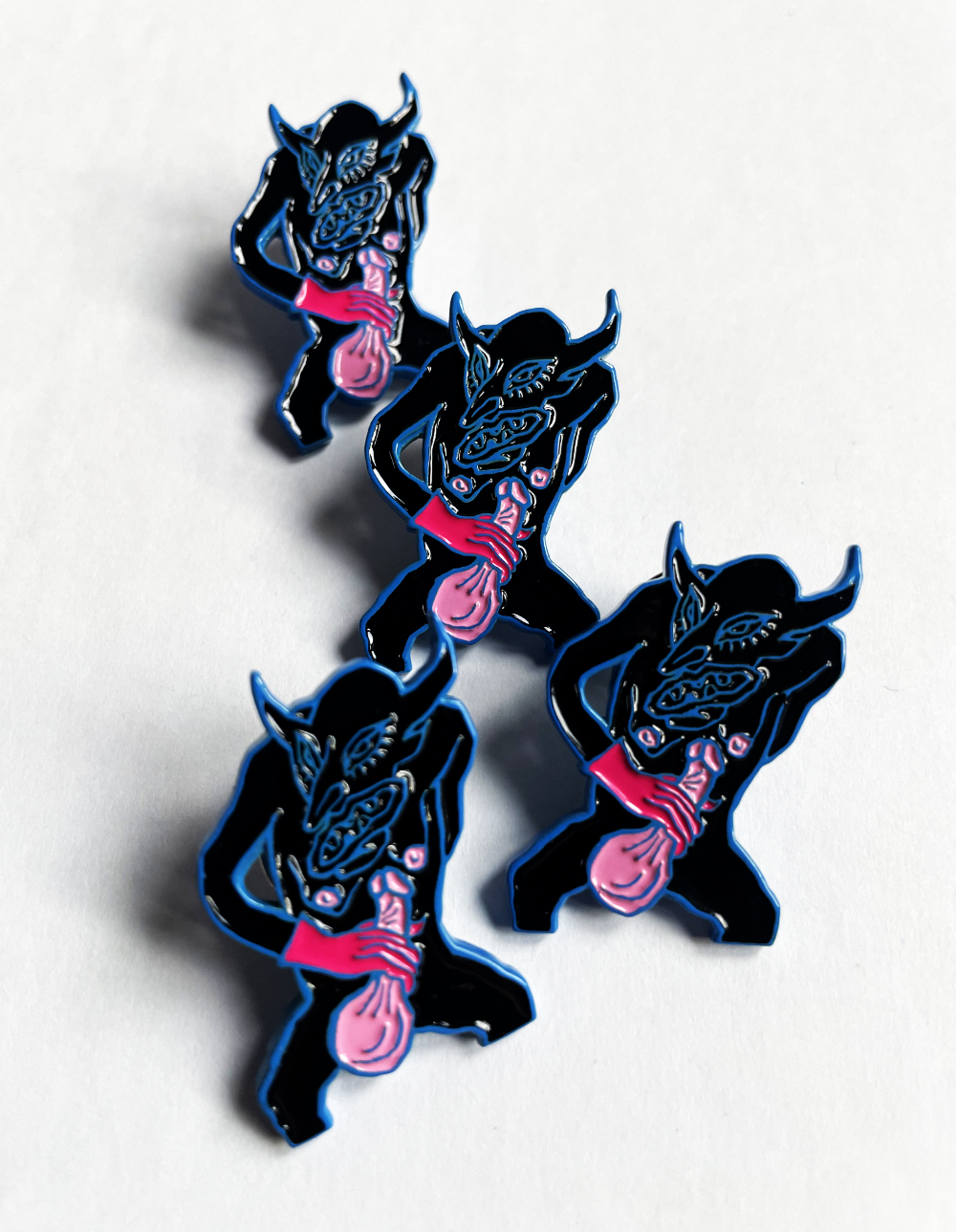 Infected – 'Masturbating Devil' Enamel Badge - Image 4